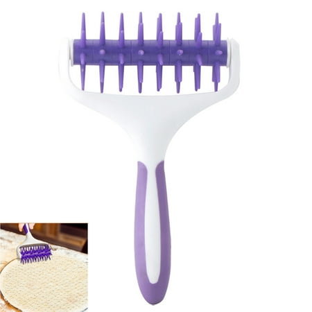 

Pizza Dough Docker Pastry Roller with Spikes Pizza Docking Tool for Home & Commercial Kitchen - Pizza Making Accessories that Prevent Dough from Blistering purple