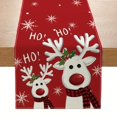 thumbnail image 4 of Camino de mesa navideño, mantel, decoración para mesa de comedor, alce, muñeco de nieve, Papá Noel, camino de mesa estampado, suministros de decoración navideña 2025, 4 of 5