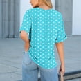 thumbnail image 5 of HongQid Womens Summer Tops Short Sleeve with Pocket Crew Neck Shirts Loose Casual Tshirts Polka Dots, 5 of 7