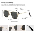 thumbnail image 3 of Gafas de sol Htms Htms con montura metálica polarizada hexagonal, dorado y negro, 3 of 6