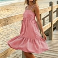 thumbnail image 5 of Asgosdo Women Cami Dresses Summer Sleeveless Tiered Pleated Striped Color Block Casual Mini Dress with Pockets, 5 of 5