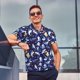 thumbnail image 4 of Balery Cute Shark Camisa Polo de Hombre con Estampado, de Manga Corta y Tejido Medio, Camisa Tipo Golf Polo-Medium, 4 of 6