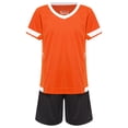 thumbnail image 3 of inlzdz Kids Boys Girls Soccer Uniform Football Basketball Training Outfits Short Sleeve T-Shirt and Orange 28, 3 of 5