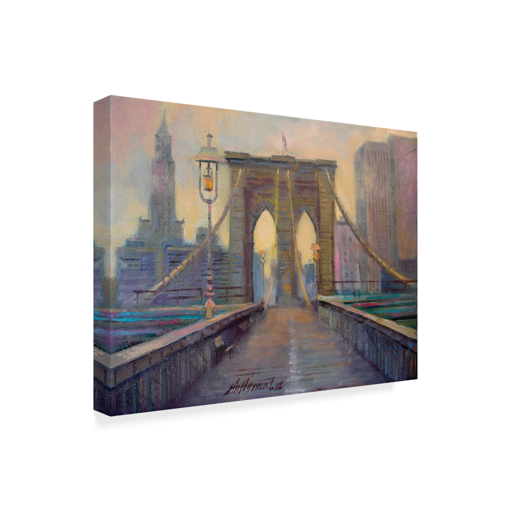 Trademark Fine Art 'Brooklyn Bridge Stone' Canvas Art by Hall Groat Ii