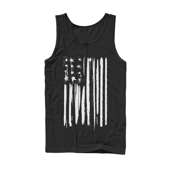 Men's Lost Gods Fourth of July  Stripes Streak  Tank Top Black 2X Large