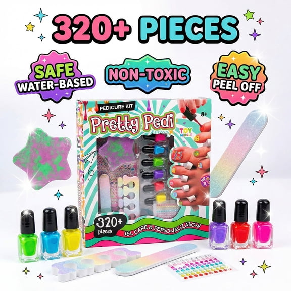 DIY Kids Nail Polish Kit  Non-Toxic Peel-Off Nail Art Toy for Girls 8  Easter & Birthday Gift Washable & Safe Salon Play