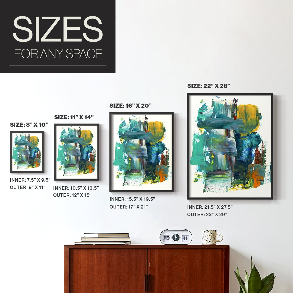 Abstract I in Paper Solid Wood 16 x 20 Framed Print