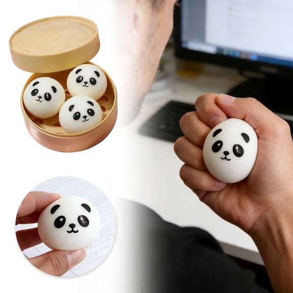 1 Set 3 Pack Squeezable Dumpling Toys - Slow-Rise Sensory Fidget Toys with Cute Faces for Stress Relief,Gifts for All Ages