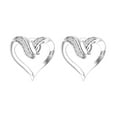 thumbnail image 3 of Dazzlingrock Collection Round Lab Grown White Diamond Heart Pushback Stud Earrings for Women (0.08 ctw, Color H-I, Clarity SI2) in 14K White Gold, 3 of 6