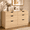 Natural, variant on Homall 6 Drawer Double Dresser for Bedroom, Wood Storage Cabinet with Handle-Free Design, Modern Chest of Drawers for Bedroom, Natural