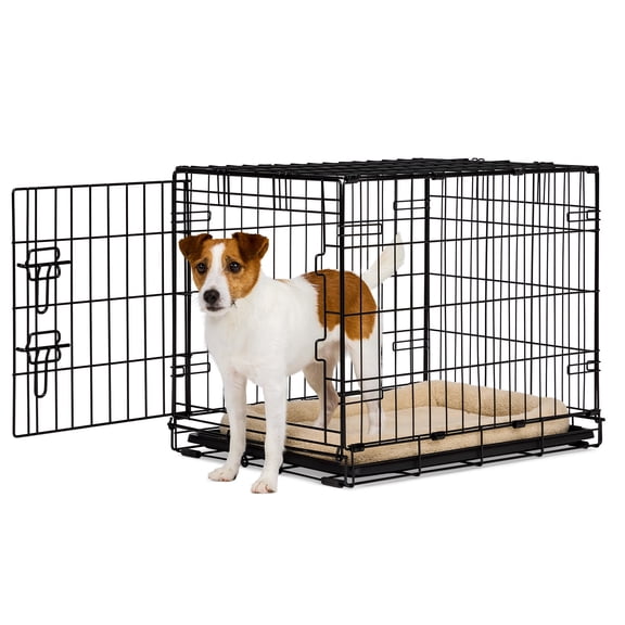 EveryYay 1-Door Dog Crate Small 24" L X 17.5" W X 19.5" H Black: With Handles