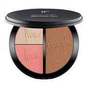 it COSMETICS Your Most Beautiful You Anti-Aging Matte R, Radiance Luminizer & Brightening Blush Palette - With Hydrolyzed Collagen, Silk & Peptides Bronze