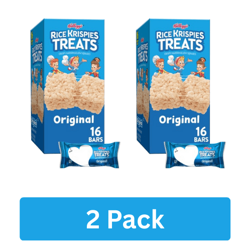 Rice Krispies Treats Original Chewy Crispy Marshmallow Squares, Kids Snacks, 12.4 oz, 16 Count (2 Pack)