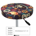 thumbnail image 2 of Goofa Skulls and Flowers Printed Stool Covers Round, Waterproof Round Bar Stool Covers Anti-Slip Round Bar Stool Seat Cover with Elastic Bands Durable -14 inch, 2 of 7