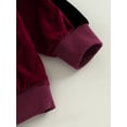 thumbnail image 6 of TSEXIEFOOFU Baby Girl Velvet Patchwork Crew-Neck Long Sleeve Sweatshirt + Casual Pants Set, 6 of 9