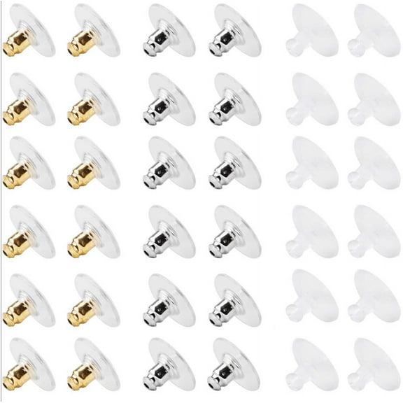 Earring Backs for Studs Bullet Clutch with Pad Earring Backings Hypoallergenic Earring Stoppers Pierced Safety Backs for Earrings (120 pcs)