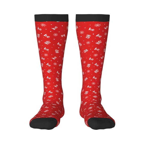 Fotbe Christmas Calcetas Divertidas Estampadas para Hombre y Mujer, Calcetas de Algodón hasta la Rodilla para Caminar, Correr, Enfermería y Embarazo