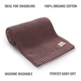 thumbnail image 6 of YIXPOH Organic Ribbed Baby Swaddle Blanket - 100% Soft Cotton Knit for Boys Girls Stroller Cuddle Blanket for Newborns Light Coffee, 6 of 9