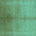 thumbnail image 1 of Ahgly Company Machine Washable Indoor Square Oriental Turquoise Blue Traditional Area Rugs, 3' Square, 1 of 4