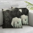 thumbnail image 3 of Chilfamy Wild Bear Throw Pillow Cover Rustic Pine Trees Pillow Cover for Girls,Woodland Animals Cushion Case Vintage Brown Lodge Cabin Wildlife Bear Paw Farmhouse Decor 18x18in, 3 of 5