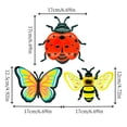 thumbnail image 3 of 3 Pcs Metal Butterfly Wall Art Decor Kit, 3D Metal Insect Bee Wall Art Decor Hanging Outdoor Wall Art Multicolored Handmade Flowers Outdoor Garden Patio Decor, 3 of 7