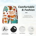 thumbnail image 2 of Kdxio Fall Pumpkins Print Men's Swim Trunks with Compression Liner 7 Inch Inseam Quick Dry Swim Shorts, 2 of 5