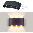 thumbnail image 4 of Luz de pared LED de 6 W, luz blanca cálida de 3000 K, aplique de pared impermeable IP65, luz decorativa para dormitorio, pasillo, sala de estar, escalera, bar de hotel (negro) oso de fresa Electrónica, 4 of 5