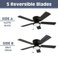 thumbnail image 4 of Prominence Home Benton 52" Matte Black Low Profile Ceiling Fan with Light 5 Reversible Blades, 4 of 13