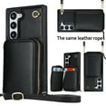 thumbnail image 1 of Crossbody Wallet Case for Samsung S23 Plus,RFID Blocking PU Leather Zipper Handbag Purse Flip Cover, Kickstand Case with Card Slots Holder Wrist Strap Lanyard for Samsung Galaxy S23 Plus,Black, 1 of 12