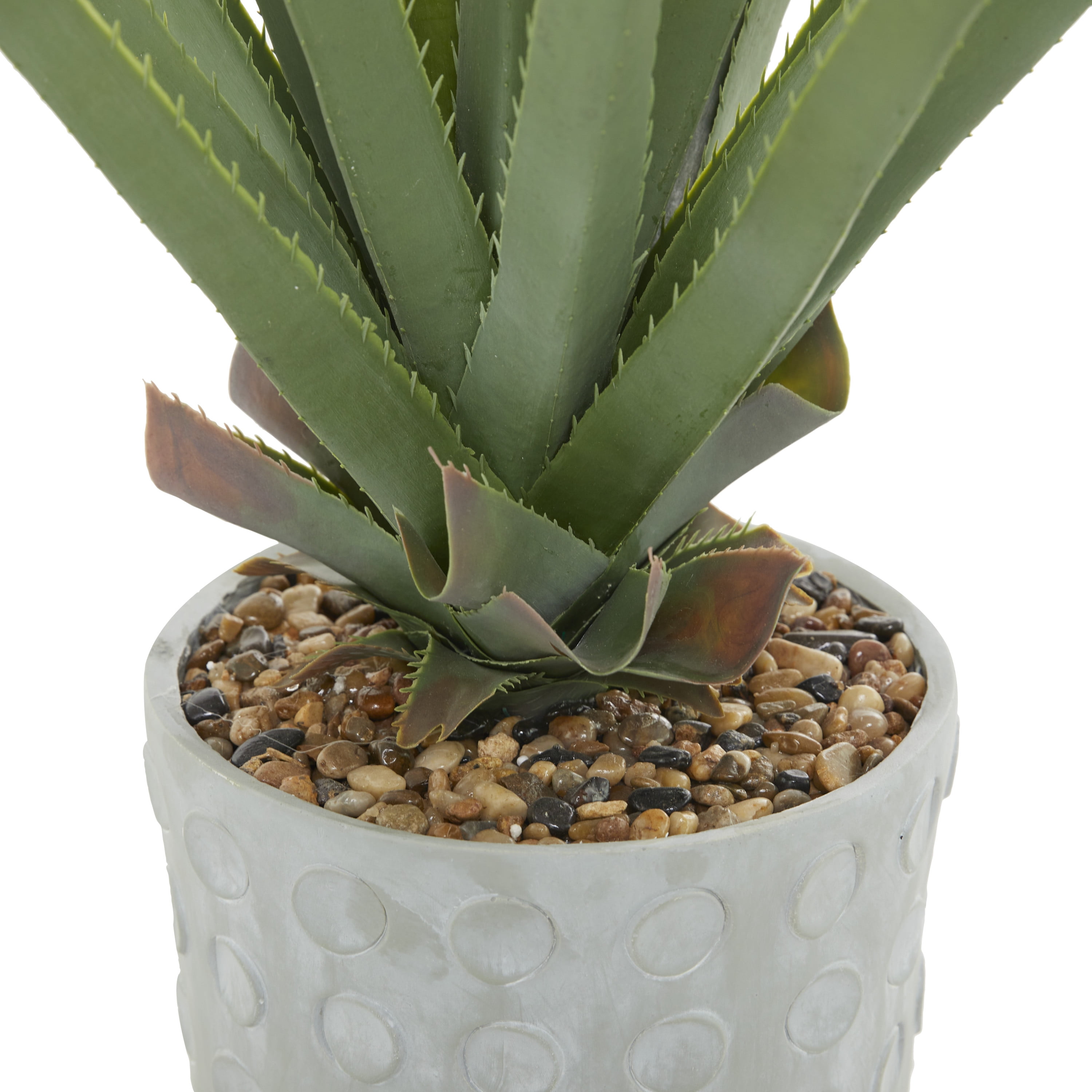 DecMode 38" Artificial Agave Plant in Realistic Leaves and Gray Ceramic Pot