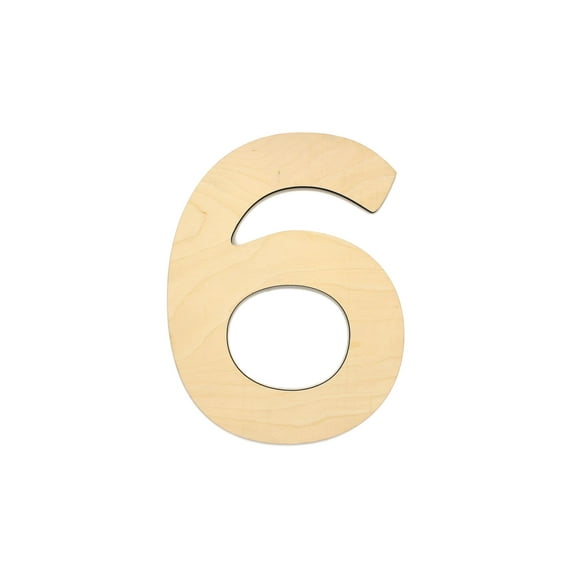 Essentials By Leisure Arts Arts Wood Letter 9.5" Birch No 6