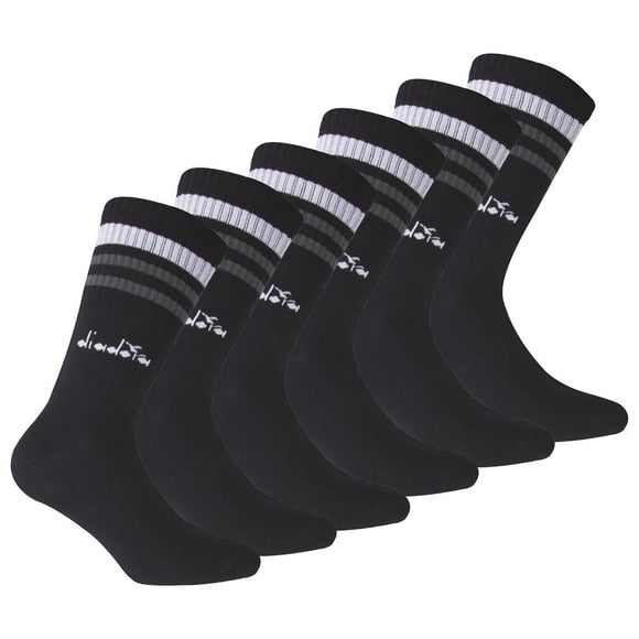 Calcetines de Tenis Unisex Diadora - Paquete de 3, Logotipo, Rayas Azul oscuro 43-46