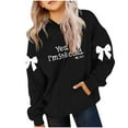 thumbnail image 2 of dazeni Yes , I'm Still Cold Fleece Lined Hoodies for Teen Girls Cute Bow Oversized Hoodies with Pockets Fashion Long Sleeve Preppy Clothes Black 110, 2 of 6