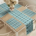 thumbnail image 2 of Ambesonne Abstract Table Runner & Placemats, Horizontal Rhombuses Style, Placemat 4 pcs + Runner 14"x90", Cadet Blue Slate Blue, 2 of 2