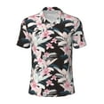 thumbnail image 2 of Daiia Orchids Flowers Pattern Men’s Polo Shirts,Solid Deck Shirt,Classic Fit, Breathable Cotton Polo for Casual and Sport Wear-Large, 2 of 9