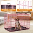 thumbnail image 5 of Dog Crate, Folding Portable Outdoor Large Two Door Metal Cat Dog Cage with ABS Tray LC Panel Floor Protecting Feet Wire Animal Pet Dog Kennel with Divider, 5 of 8