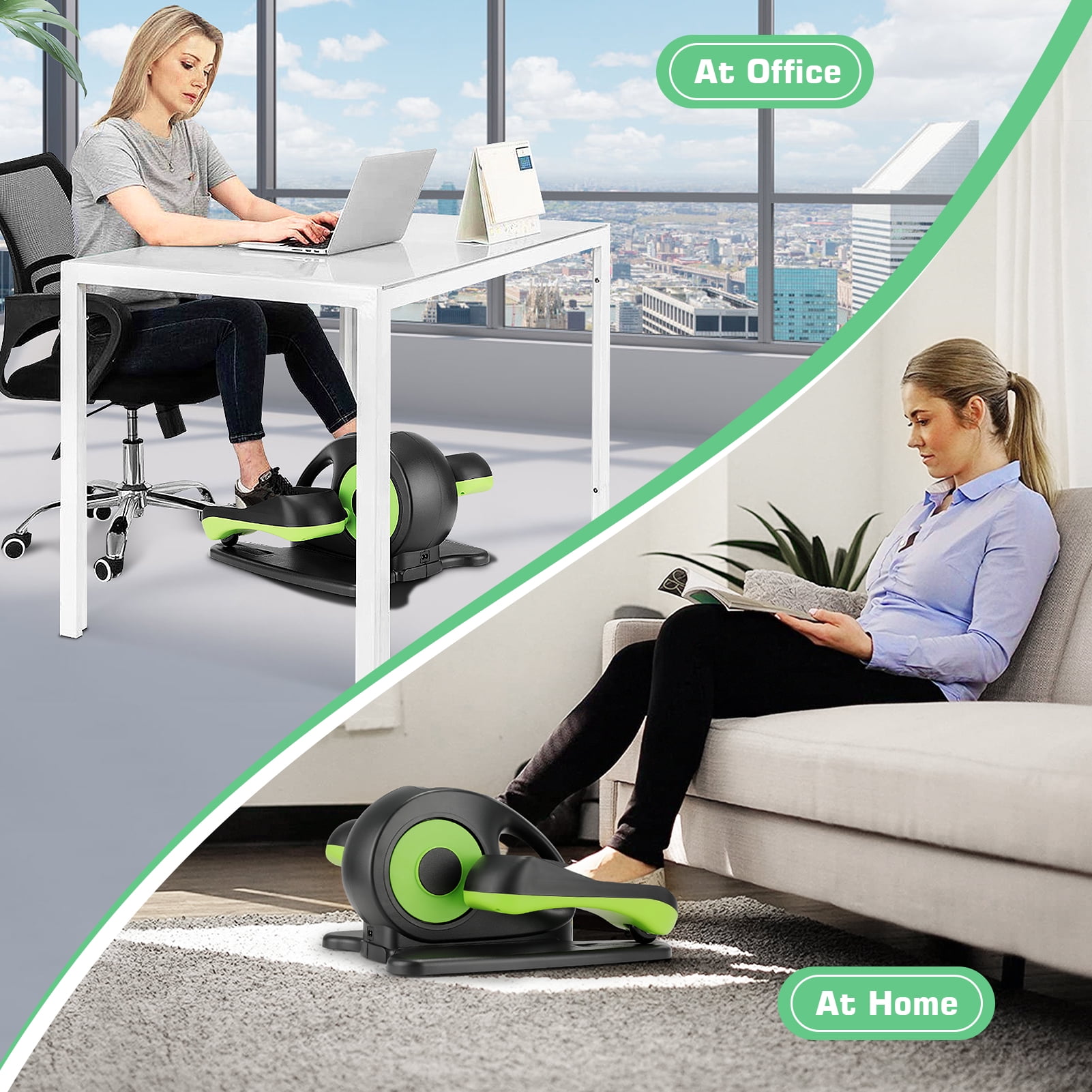 Elliptical Machine, Under Desk Elliptical with Remote Control, Quiet Home Ellipse Exerciser for Seniors