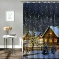 thumbnail image 2 of Pratyus Snowy Night Cabin Trees Quick-Drying Shower Curtain Set with Hooks for Bathroom Home Bathtubs Decoration 69x72, 2 of 7