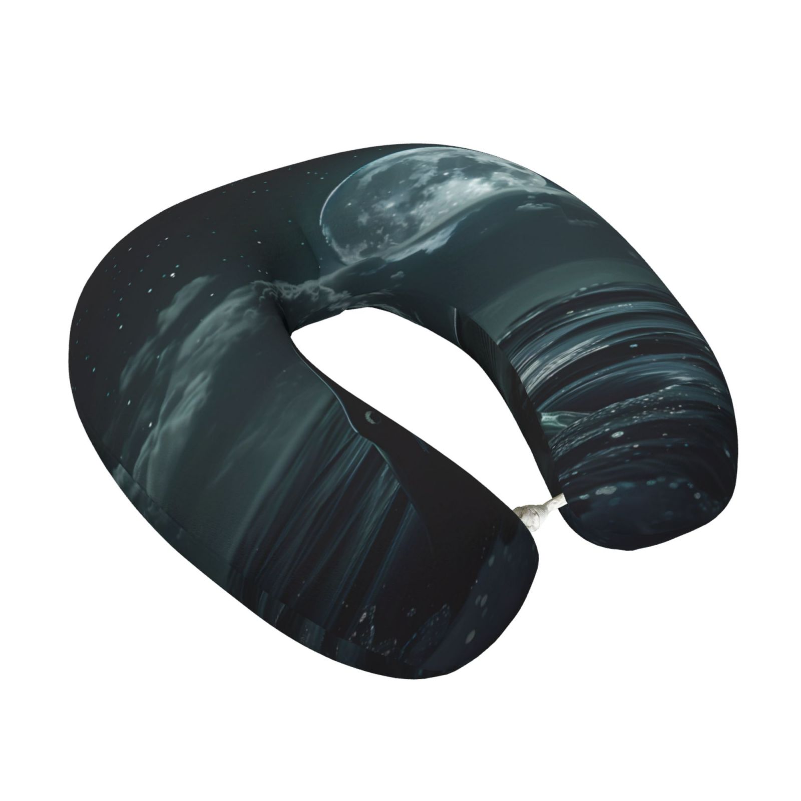 Xecao Moonlit Night Sky Shark Print Memory Foam Cervical Neck Pillow Versatile U-Shaped Pillows for Home,Office,Camping,Travelling,Soft Washable Cover