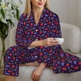 thumbnail image 4 of Goofa Blackberries Printed Women’s 2 Piece Pajama Set Super,Pajamas Women's Long Sleeve Sleepwear Soft Button Down Loungewear Pjs Lounge Set Nightwear-Large, 4 of 9