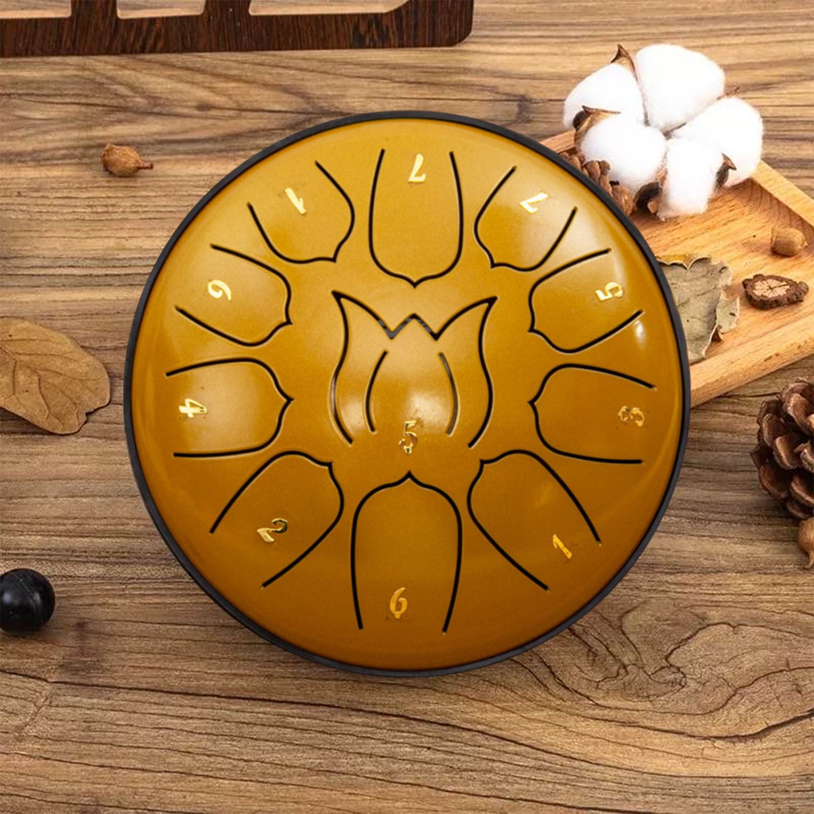 Rkxzt Rain Drum for Outside, 11 Note 6 Inch Rain Drum for Outside Garden, Chakra Drum for Rain Outdoor, Drum Rain Chime Waterproof, Steel Tongue Drum Rain Chime, Handpan Drum Steel Tongue Drum