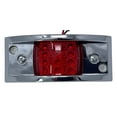 thumbnail image 2 of All Star Truck Parts Rectangular 4-4/5" Armored-Style Clearance Side Marker Light Chrome 12LED 6x Red, 2 of 4