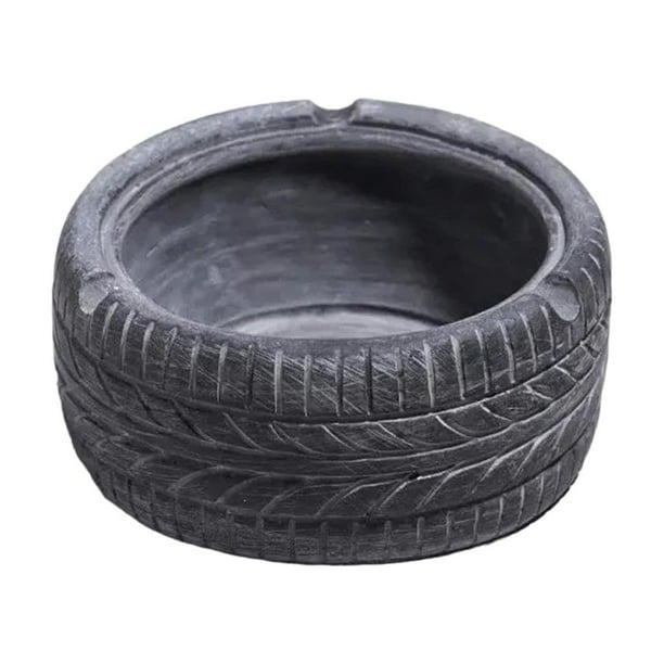 Tire Shape Ashtray,Tire Shape Ashtray Modern Home Office Cafe,Ash Trays Container Easy Clean,Portable Container Windproof,Car Desk Shelf Bathroom Bedroom Ashtray Black Gray