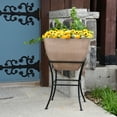 thumbnail image 4 of RTS Home Accents 20" Square Garden Planter with Wrought Iron Stand for Indoor or Outdoor Gardening, Oak Color, 4 of 6