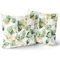 thumbnail image 2 of Eucalyptus Leaf Pillow Covers 18x18 Set of 2 Watercolor Pillow Sage Green Leaf Pillow Covers Gold Leaves Modern Throw Pillows Cover Decor Gifts for Bed Couch Sofa Living Room, 2 of 6