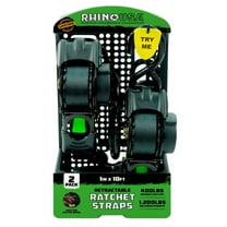 Rhino USA 1in x 10ft Retractable Ratchet Straps, 2 Pack – 403lbs Load Limit, 6lbs Total Weight