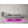 thumbnail image 3 of Ahgly Company Indoor Round Medallion Purple Traditional Area Rugs, 4' Round, 3 of 4