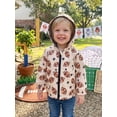 thumbnail image 2 of RUINIXCW Toddler Boy Fall Hood Jacket Football Print Long Sleeve Zip Closure Coat, 2 of 8