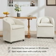 thumbnail image 6 of Set of 1 Barrel Dining Chair with Swivel Casters, Modern Accent Upholstered Dining Room Chair, Contemporary Armchair Side Chair for Living Room/Kitchen, Beige, 6 of 9