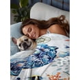 thumbnail image 3 of Sea Turtle Coastal Queen Size Flat Sheet, Wrinkleproof & Fadeproof Cooling Flat Bed Sheet Only, Summer Beach Coral Ocean Nautical Breathable Soft Bedding Top Sheets 90 x 102 Inches, 3 of 8